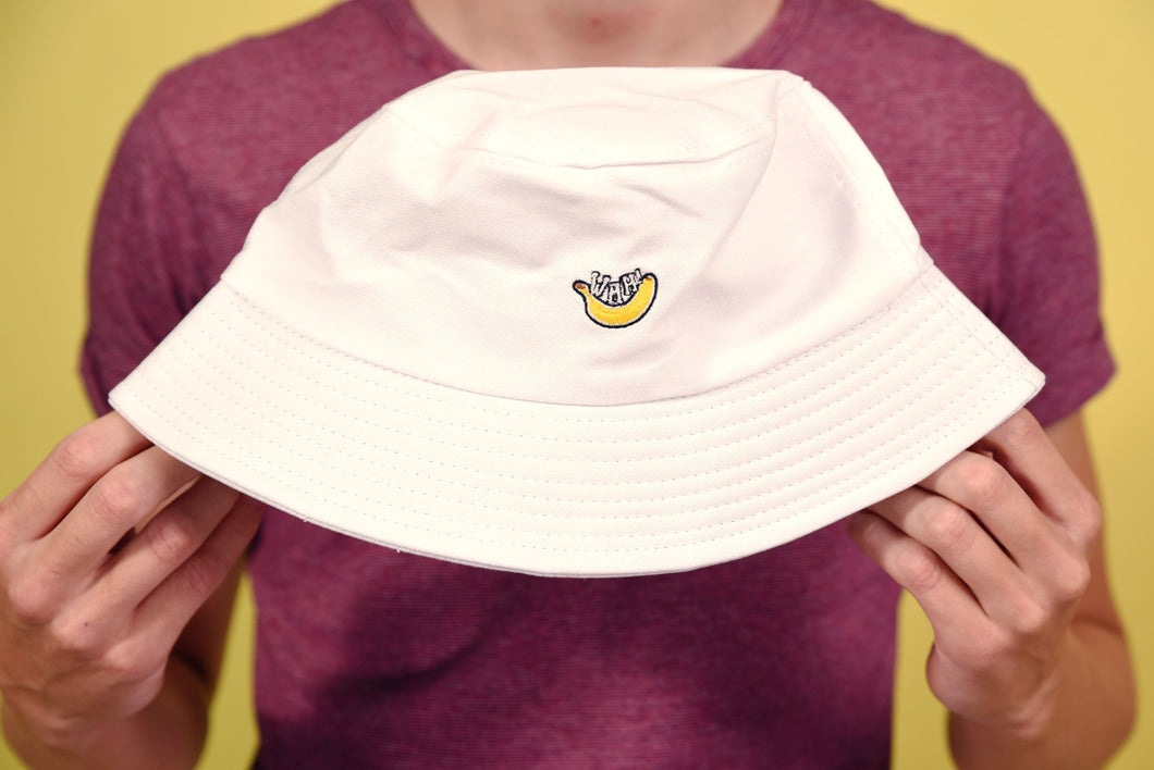 Wah!Banana Damn Basic White Bucket Hat